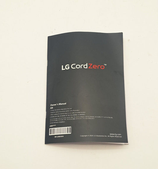 OEM LG CordZero A9 Series A905 A906 A907 908 Owner's Manual