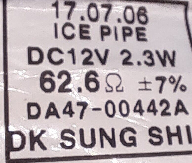 Samsung Refrigerator Ice Hose Part# DA47-00442A